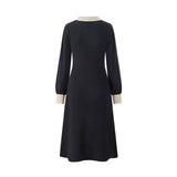 Round Neck Long Sleeved Knitted Dress