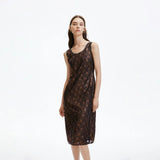 Organza Slit Waist Cinching Dress