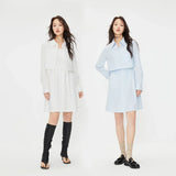 Collar Short Skirt Shirt Dress Set