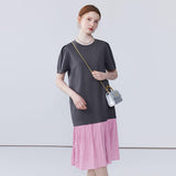 Splicing Straight Tube Long Skirt