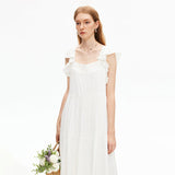 White Lace Patchwork Vest Dress