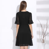 V-neck Fashionable Mid Length Dress