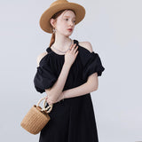Off Shoulder Short Sleeved Dress
