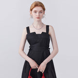 High Waisted A-Line Sleeveless Dress