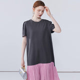 Splicing Straight Tube Long Skirt
