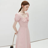 Pink Bubble Sleeve Dress