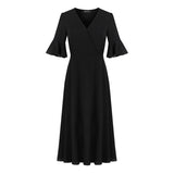 V-neck Fashionable Mid Length Dress