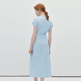 Collar Vertical Stripe Dress