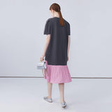 Splicing Straight Tube Long Skirt