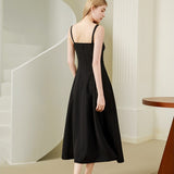 Black spaghetti strap slim fit dress