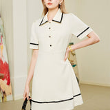 Collar striped dress
