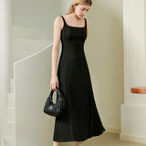 Solid color long dress