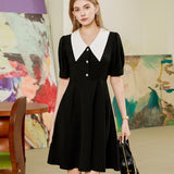 Tailored high waisted mid length dress