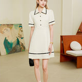 Collar striped dress