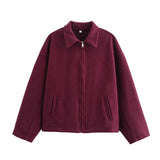 Solid Color Tweed Coat