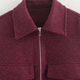 Zipper Tweed Coat