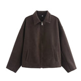 Solid Color Tweed Coat