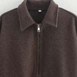 Solid Color Tweed Coat