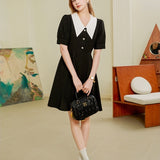 Tailored high waisted mid length dress