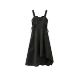 Black Strap Waist Cinching Dress