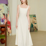 Solid color long dress