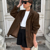 Suede single breasted jacket