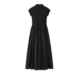 Black Patchwork Knitted Dress