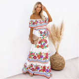 Embroidered Floral Off-shoulder Maxi Dress