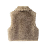 Loose collar short vest