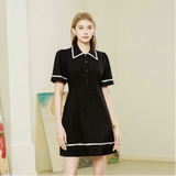 Collar striped dress