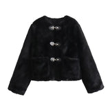 Spring buckle fleece jacket