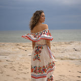 Embroidered Floral Off-shoulder Maxi Dress