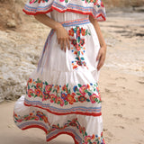 Embroidered Floral Off-shoulder Maxi Dress