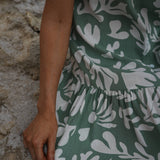 Abstract Printed Tiered Shirt Dress