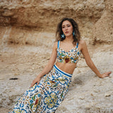 Baroque Printed Two-Piece Holiday Set