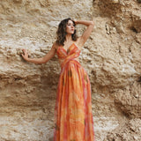 Watercolor Tulle Maxi Gown