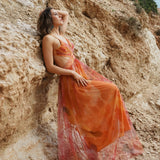 Watercolor Tulle Maxi Gown