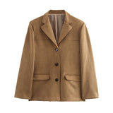 Suede single breasted jacket