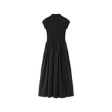 Black Patchwork Knitted Dress