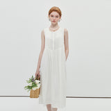 White Round Neck Dress