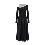 Black Long Sleeved Camisole Dress