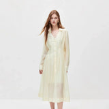 V-Neck Lace Mid Length Dress Set