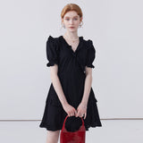 V-Neck Lace Up Dress