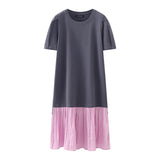 Splicing Straight Tube Long Skirt