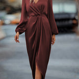 Split long sleeved dress