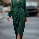 Split long sleeved dress