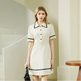 Collar striped dress