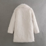 Long faux fake fur coat