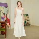Solid color long dress