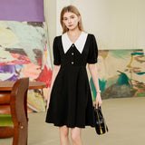 Tailored high waisted mid length dress